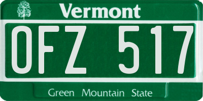 VT license plate OFZ517