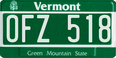 VT license plate OFZ518
