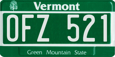 VT license plate OFZ521