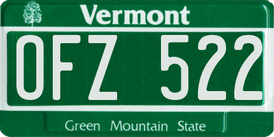 VT license plate OFZ522