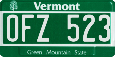VT license plate OFZ523