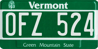 VT license plate OFZ524