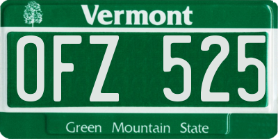 VT license plate OFZ525