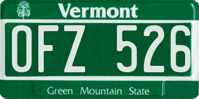 VT license plate OFZ526