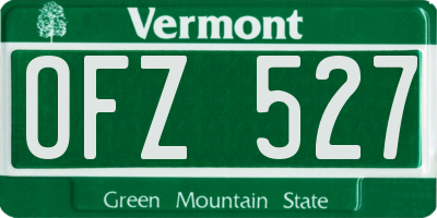 VT license plate OFZ527