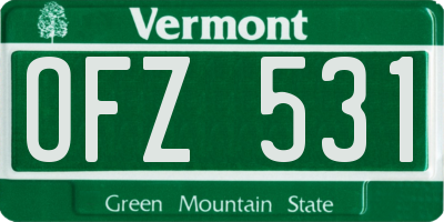 VT license plate OFZ531