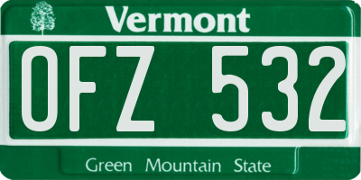VT license plate OFZ532