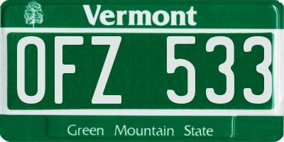 VT license plate OFZ533