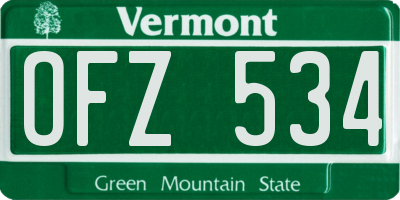 VT license plate OFZ534