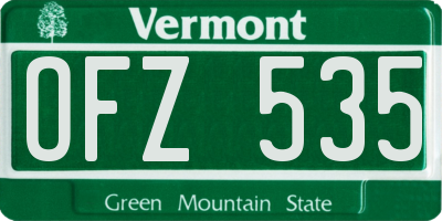 VT license plate OFZ535
