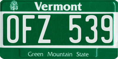 VT license plate OFZ539