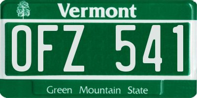 VT license plate OFZ541