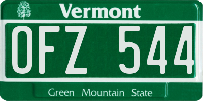 VT license plate OFZ544