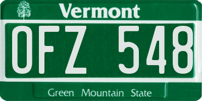 VT license plate OFZ548
