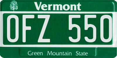 VT license plate OFZ550