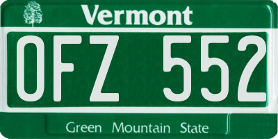 VT license plate OFZ552