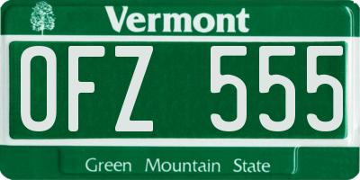VT license plate OFZ555