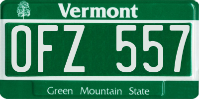VT license plate OFZ557