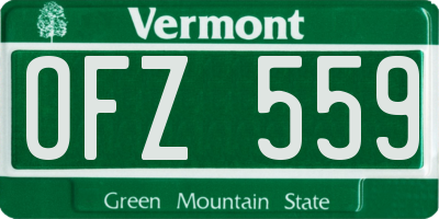 VT license plate OFZ559