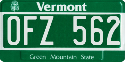 VT license plate OFZ562