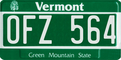 VT license plate OFZ564