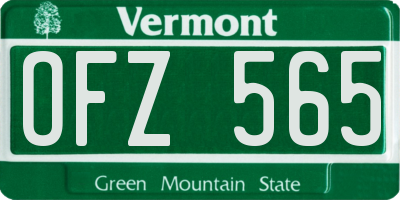 VT license plate OFZ565