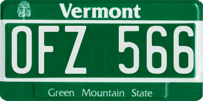 VT license plate OFZ566