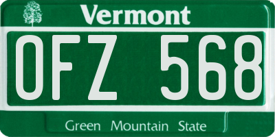 VT license plate OFZ568