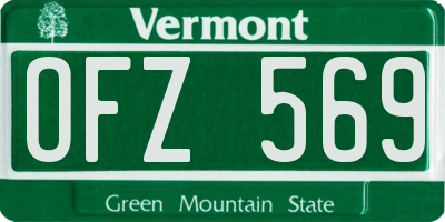 VT license plate OFZ569
