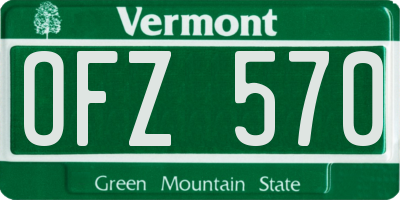 VT license plate OFZ570