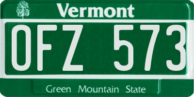 VT license plate OFZ573