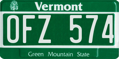 VT license plate OFZ574