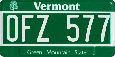 VT license plate OFZ577