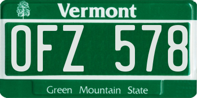 VT license plate OFZ578