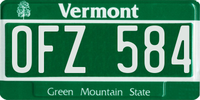 VT license plate OFZ584