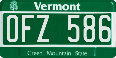VT license plate OFZ586