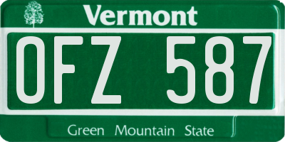 VT license plate OFZ587