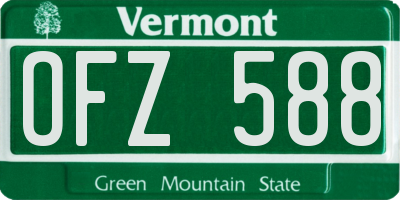 VT license plate OFZ588