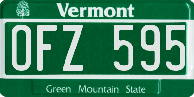VT license plate OFZ595