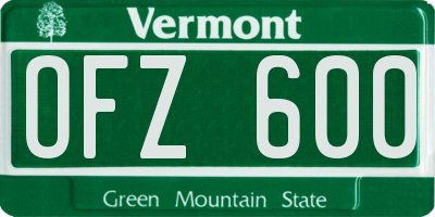VT license plate OFZ600