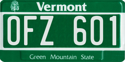 VT license plate OFZ601