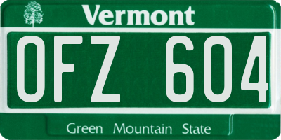 VT license plate OFZ604