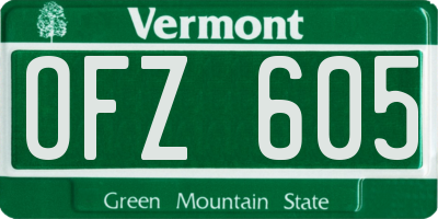VT license plate OFZ605