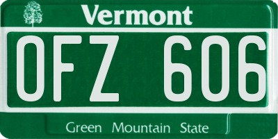 VT license plate OFZ606