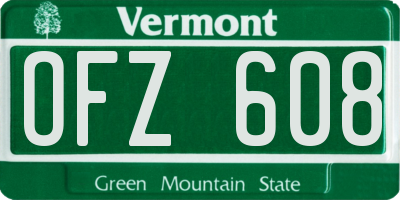 VT license plate OFZ608