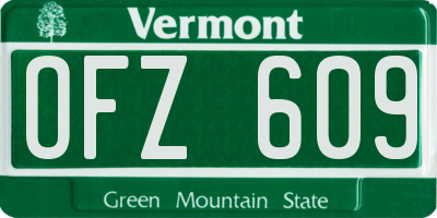 VT license plate OFZ609