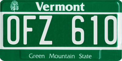 VT license plate OFZ610