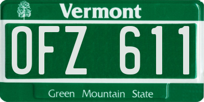 VT license plate OFZ611