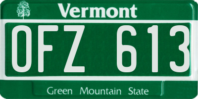 VT license plate OFZ613