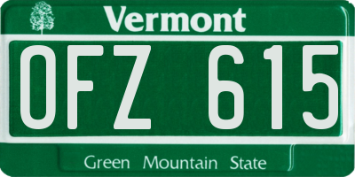 VT license plate OFZ615